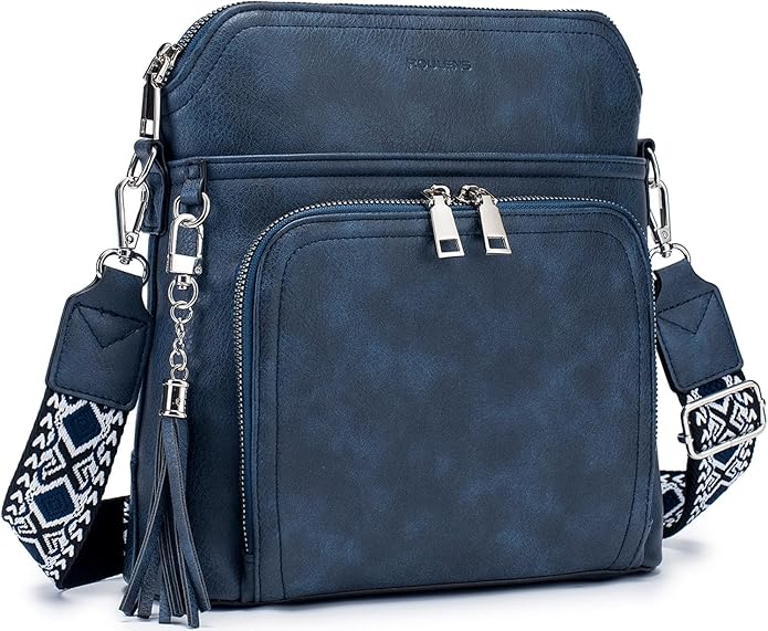 Crossbody Purse for Women, Lightweight Medium Crossbody Bag Soft Leather by Roulens