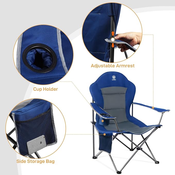 EVER ADVANCED Camping Chairs, Lawn Chairs Outdoor Sports Chairs, Folding Chair - Image 6