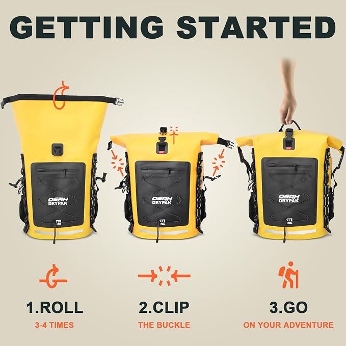 Waterproof Backpack Dry Bag 35L/55L/85L– Heavy Duty Roll-Top Hiking Backpack - Image 6
