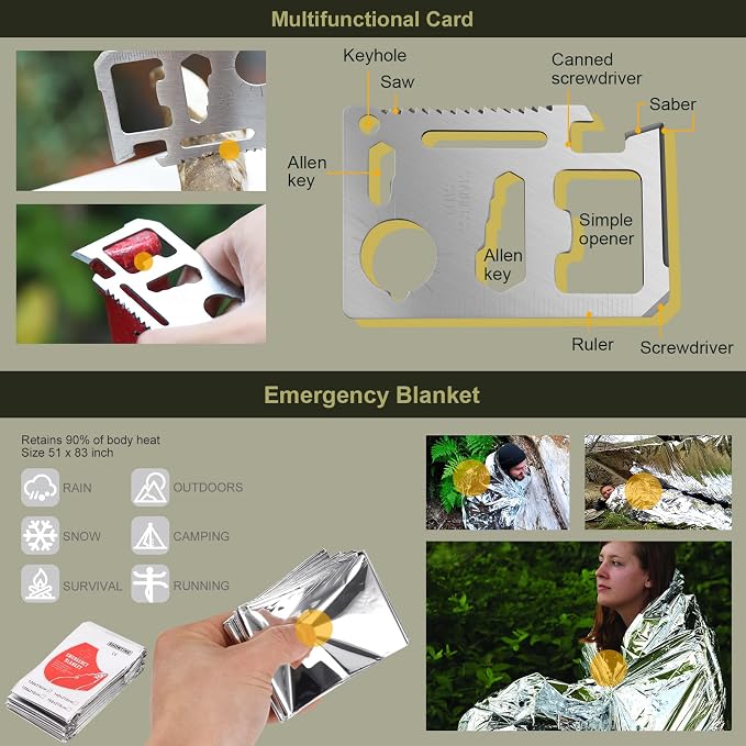 XUANLAN Emergency Survival Kit, Outdoor Survival Gear Tool - Image 6