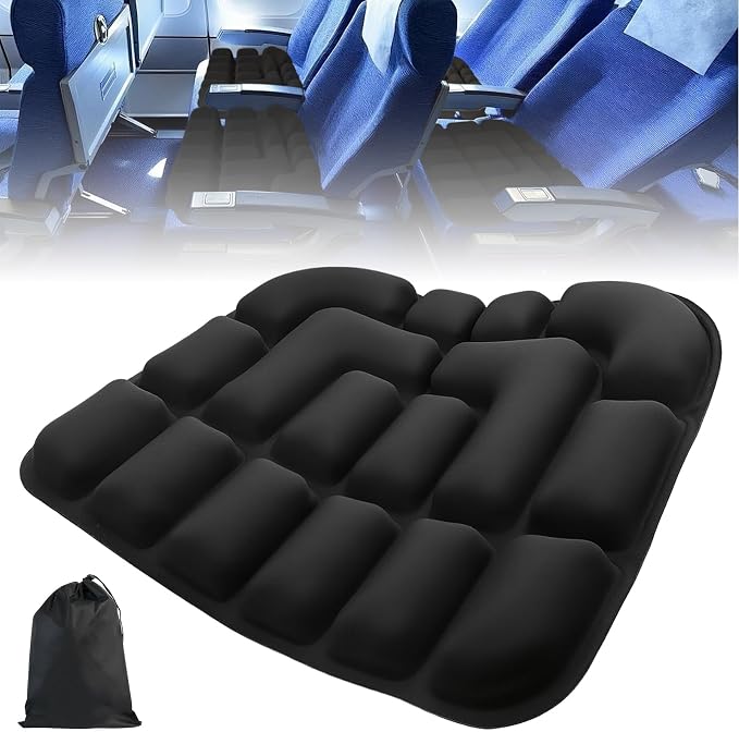 3D Inflatable Seat Cushion for Airplane Travel by Viuaejoo