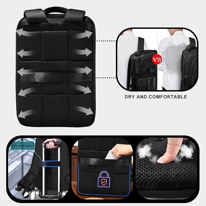 ZINZ Laptop Backpack 15 15.6 16 Inch, Expandable Computer Rucksack - Image 5