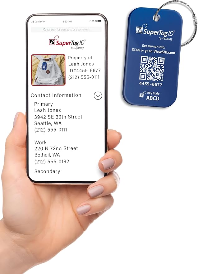 Dynotag® Sentry Series Solid Metal Web Enabled Smart Luggage Tag ID + Steel Loop - Image 2