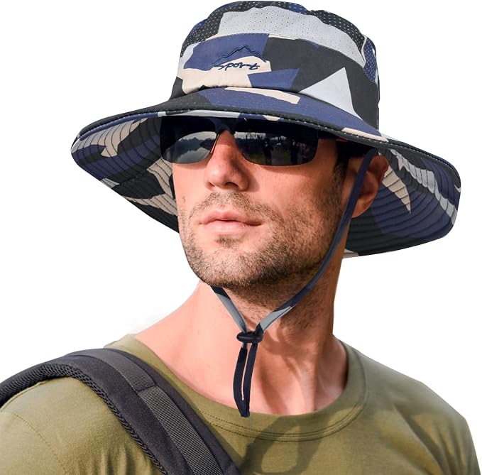 Sun Hats for Men Women Fishing Hat UPF 50+ Breathable Wide Brim Summer UV by Rosoz