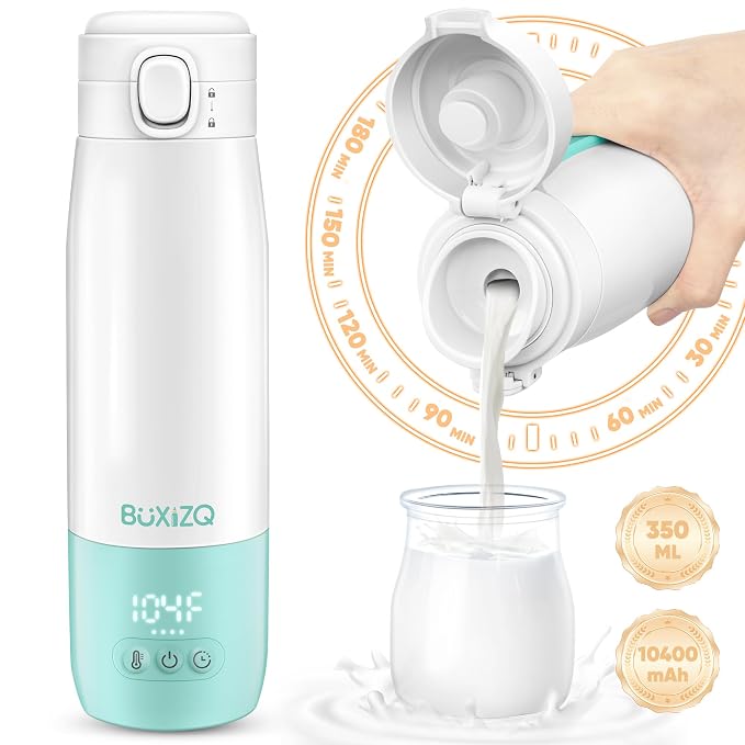 Portable Bottle Warmer for Travel, Portable Milk Warmer for Baby-12oz Ceramic by MOCKPOSE