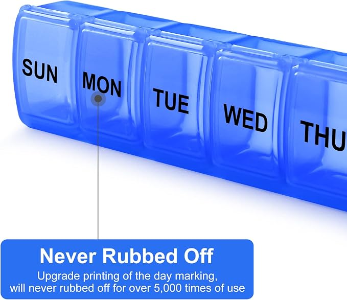 Small Pill Organizer 2 Times a Day, 2 Pack 7 Day Pill Box 1 Time a Day - Image 4