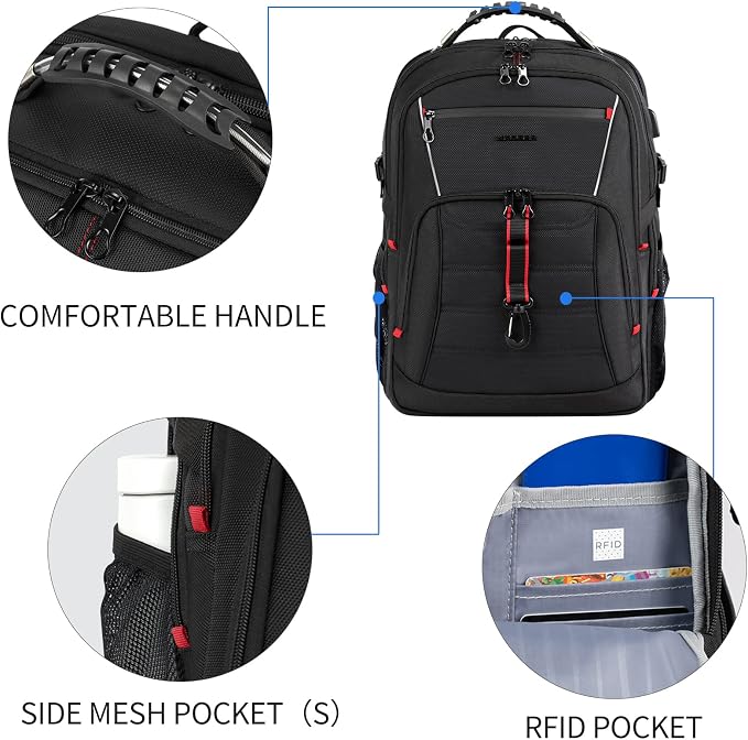 KROSER Travel Laptop Backpack 18.4 inch XXXL Computer Backpack Stylish College - Image 4