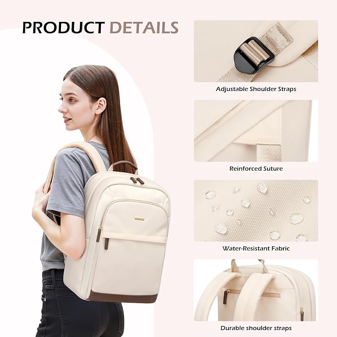 Laptop Backpack for Women Travel Carry On Bag Weekender Business Multilayer - Image 5