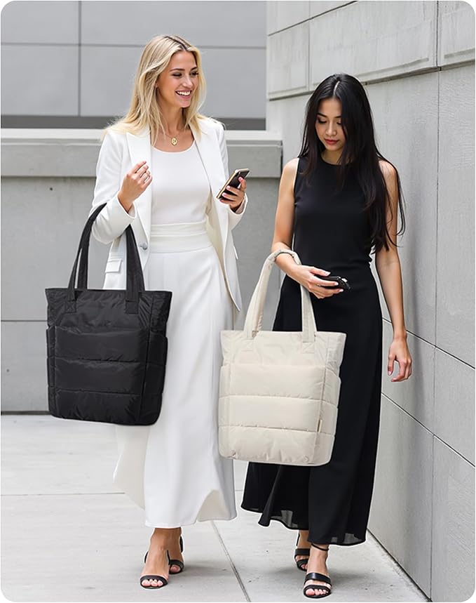 BAGSMART Tote Bag for Women, Lightweight Puffy Tote Bag - Image 6