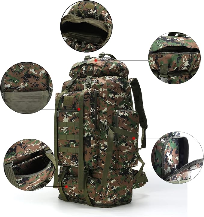 Hiking Backpack for Men 70L/100L Camping Backpack Military Rucksack Molle 3 - Image 4