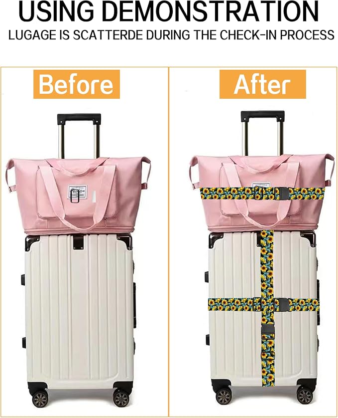 Luggage Straps for Suitcases, Adjustable Travel Belt, Durable Wide Luggage Strap - Image 3