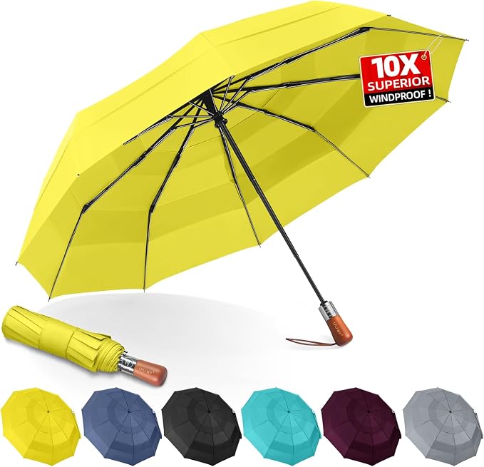 3T Wind Armor Travel Umbrella Compact Easy Auto Open Close Folding Umbrellas by LFLFWY