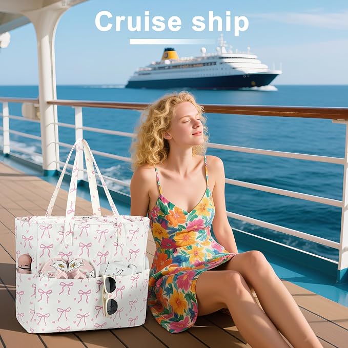 LEDAOU Beach Bag Waterproof Sandproof Women Tote Bag Pool Bag - Image 4
