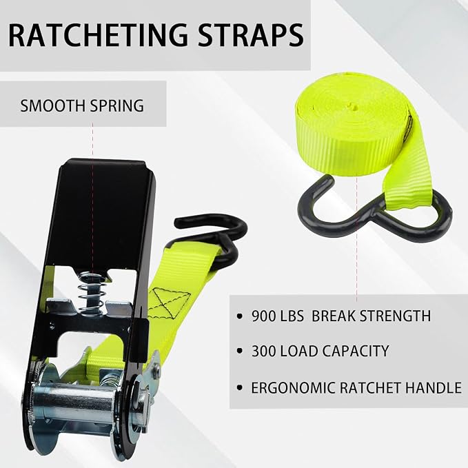 XSTRAP STANDARD Ratchet Tie Down Straps 4 Pk 10 Ft- 300 Lbs Load Cap- 900 Lbs - Image 5