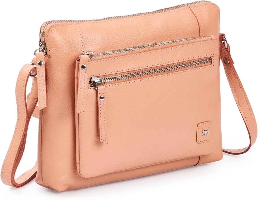 Wise Owl Accessories Small Soft Pebbled Real Leather Crossbody Handbags Purses by WiseOwlAccessories