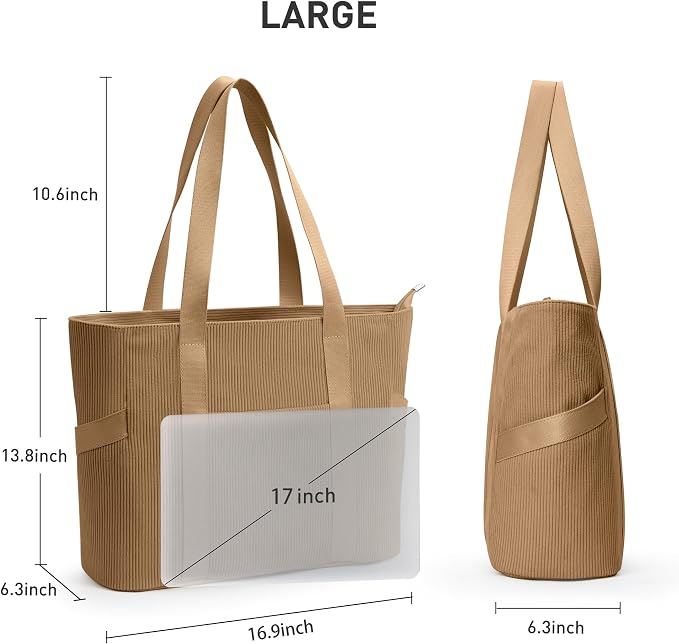 Tote Bag for Women with Zipper, Travel Tote Bags with Compartments Large - Image 4