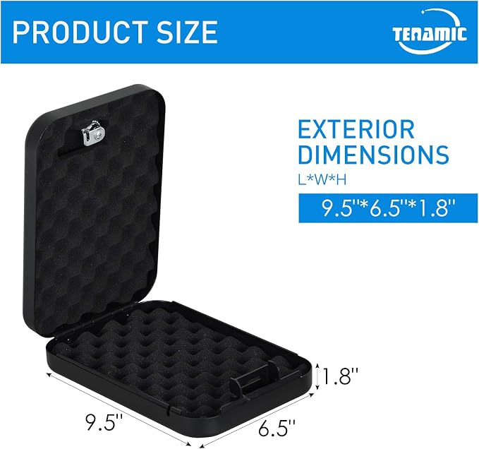Tenamic Pistol Safe, Portable Travel Gun Safe, Solid Steel Handgun Lock Box - Image 2