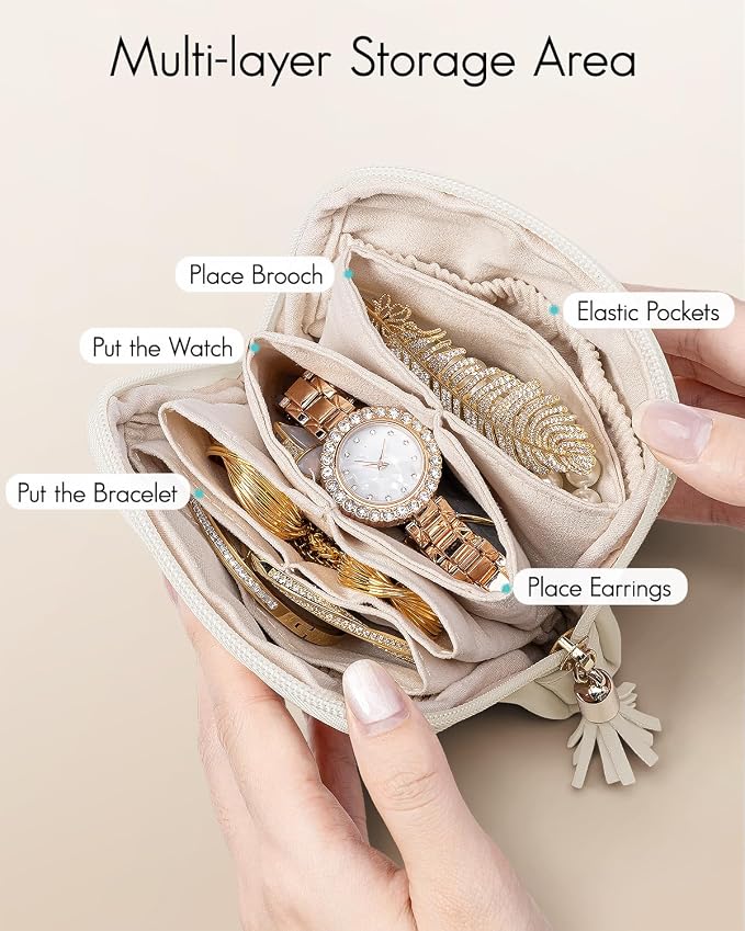 Vlando Small Travel Jewelry Case, Travel Gifts - Image 2