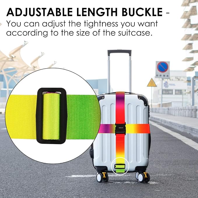 Adjustable Travel Luggage Strap Suitcase Belt Travel Bag Accessories 1.96 in W - Image 9