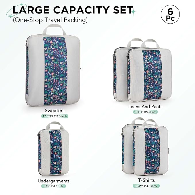 6 Set Compression Packing Cubes - Image 2