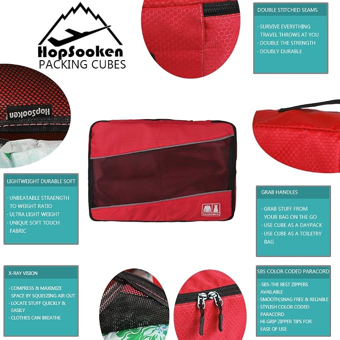 5 Set Packing Cubes for Travel Large Suitcase Luggage Organizer Bags Travel - Image 6