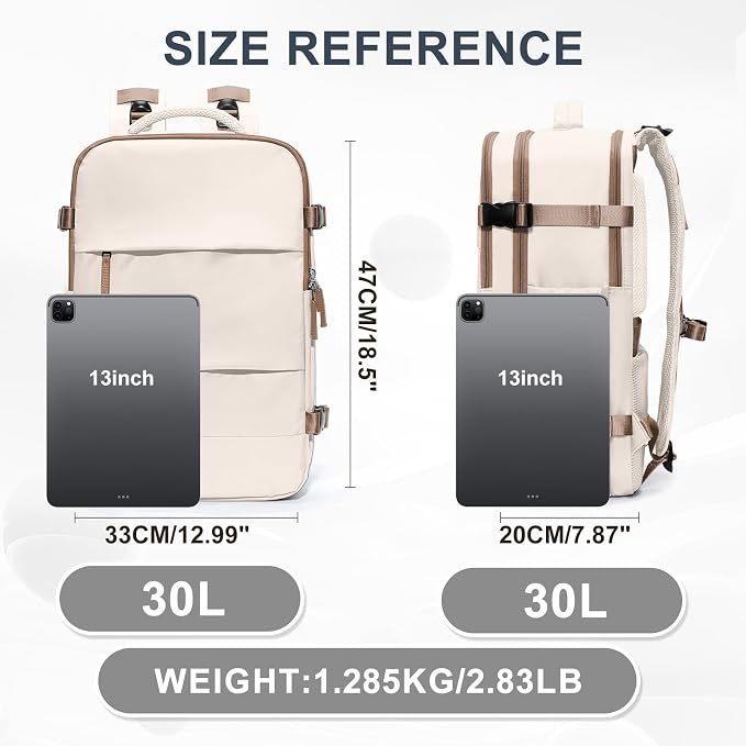 coowoz Large Travel Backpack For Women Men, Carry On Backpack Flight Approved - Image 3