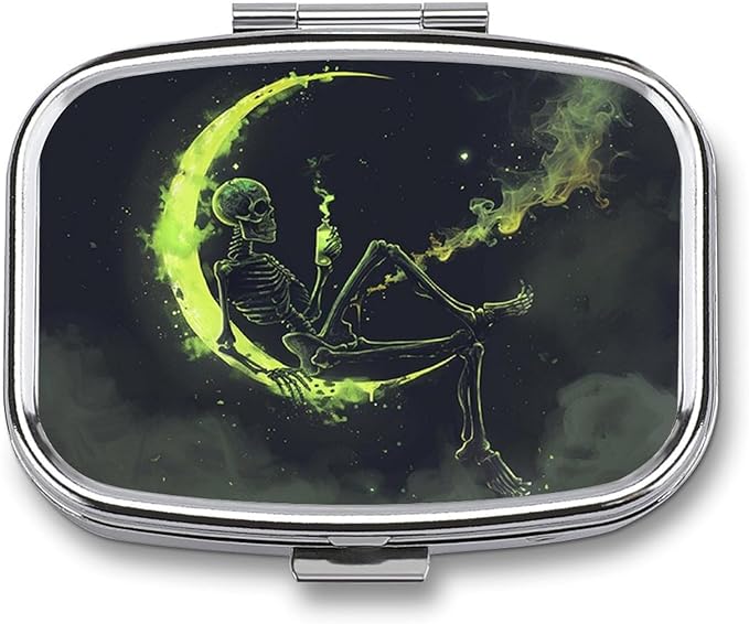 Metal 2 Compartment Pill Organizer Travel Friendly Portable Compact Pill Box by Choosetheproductsyoulike
