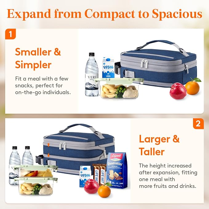 Lifewit Insulated Lunch Box for Men, Expandable Cooler Bag, Freezable Lunch Bag - Image 5