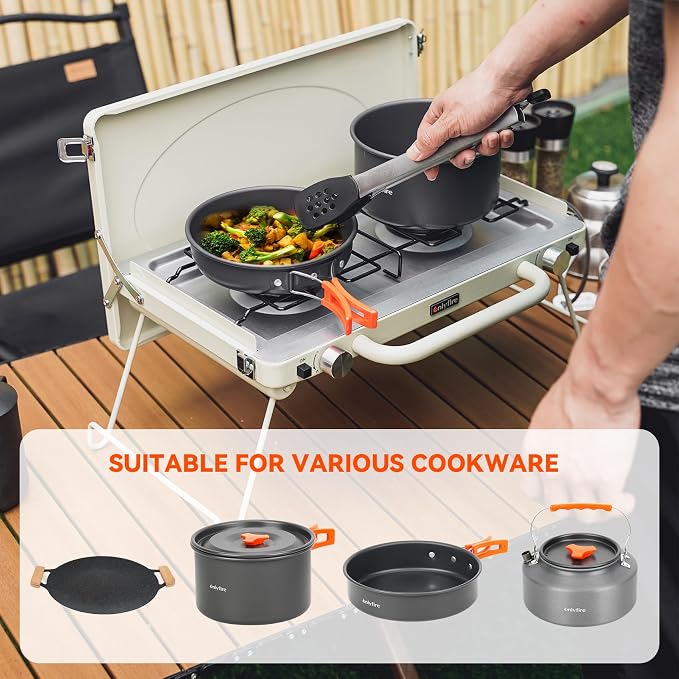 ONLYFIRE OUTDOOR LIVING Portable Camping stove 2-Burner, Propane Gas Stove - Image 5