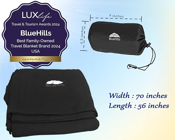 BlueHills Ultra Compact Travel Blanket Pillow in Portable Bag Case - Image 3