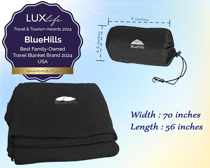 BlueHills Ultra Compact Travel Blanket 2 Pack Large Soft Cozy Portable Blanket - Image 3