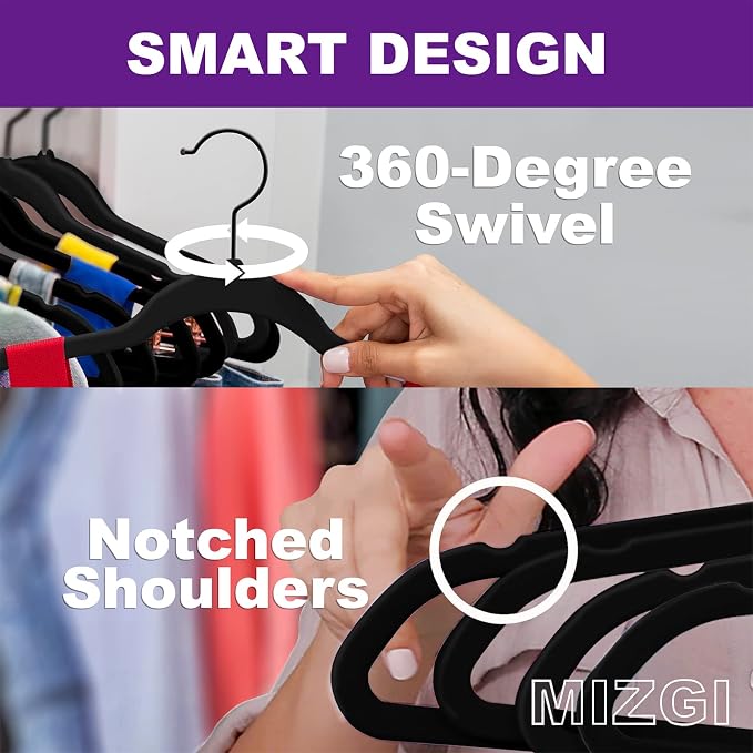 MIZGI Premium Velvet Hangers Heavy Duty - Image 3