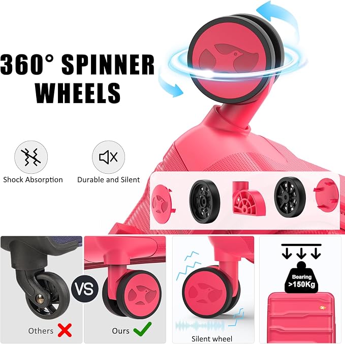 24 Inch Luggage with Spinner Wheels, Hard Shell Suitcase, Lightweight PP - Image 4