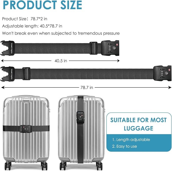 Travel Inspira Luggage Straps for Suitcases - Image 3