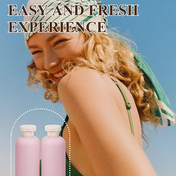ASEVAT 6.7oz 4Pcs Plastic Refillable Travel Shampoo & Conditioner Bottles - Image 3
