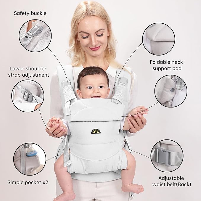 Baby Carrier for Newborns to Toddlers, Adjustable, Ultra-Soft and Weightless - Image 5
