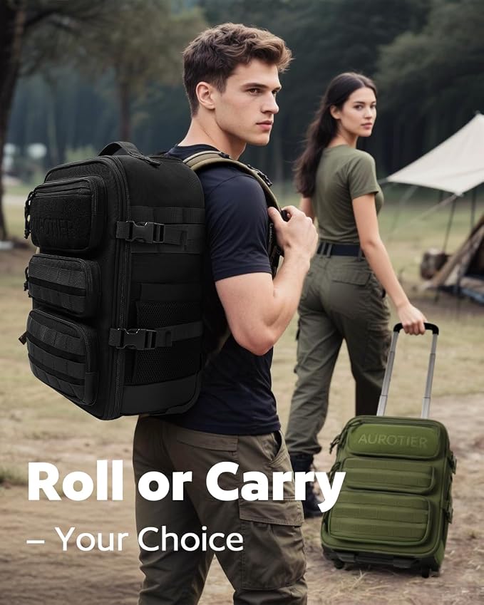 Rolling Tactical Laptop Backpack, Underseat Travel Backpack - Image 4