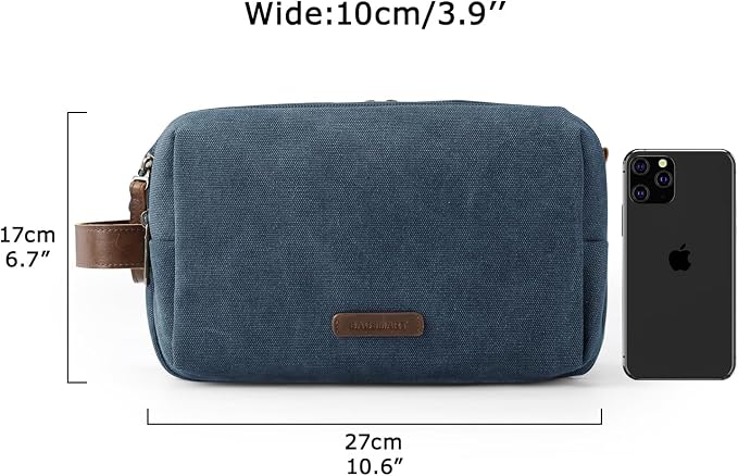 BAGSMART Toiletry Bag for Men, Canvas Travel Toiletry Organizer Dopp Kit - Image 6