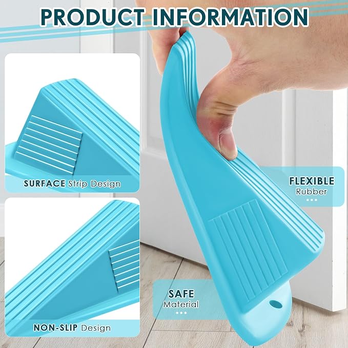 Frienda 6 Pcs Jumbo Door Stoppers Heavy Duty Door Stopper Tall up to 2inch Tall - Image 3