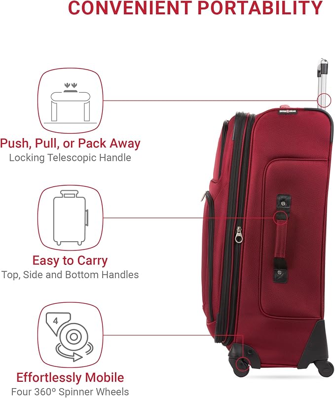 SwissGear Sion Softside Expandable Luggage, Checked-Large 29-Inch - Image 2
