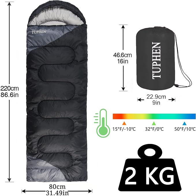 tuphen- Sleeping Bags for Adults Kids Boys Girls Backpacking Hiking Camping - Image 2