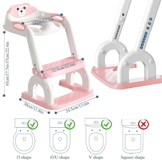 Potty Training Seat for Toddlers, Adjustable Height 2-in-1 Potty Training - Image 7
