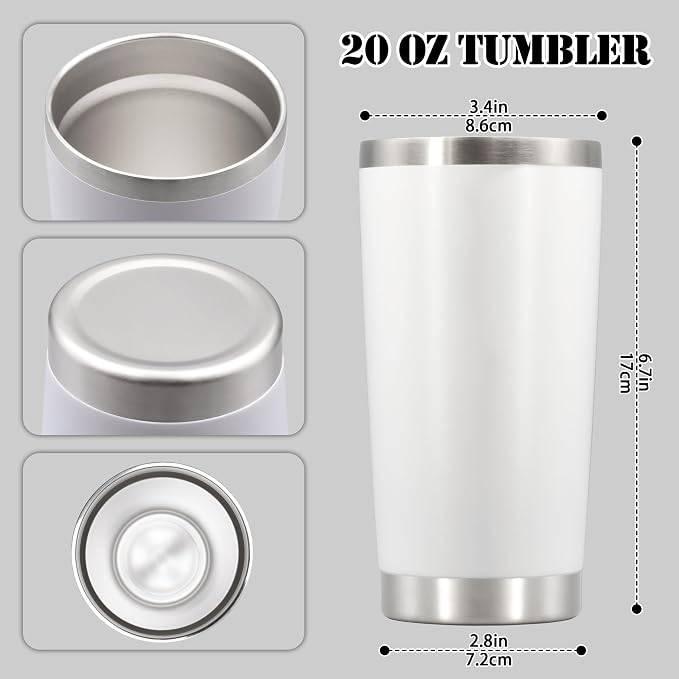 20 oz Tumbler with lid Double Wall Vacuum Insulated Tumblers Stainless Steel - Image 5
