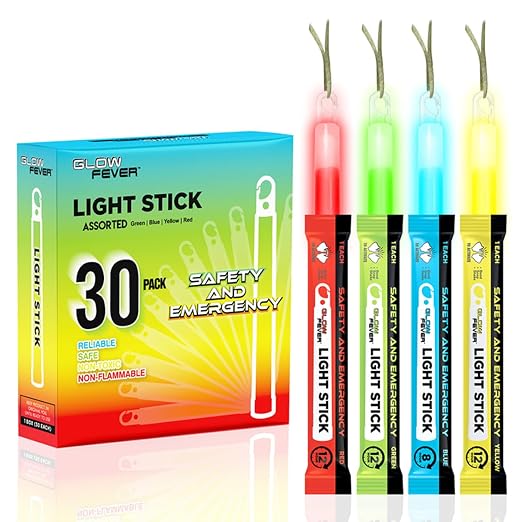 Glow Fever Emergency Safety Military Grade 6'' Lightsticks, Light Up Ultra by PartyDragonGlowFever