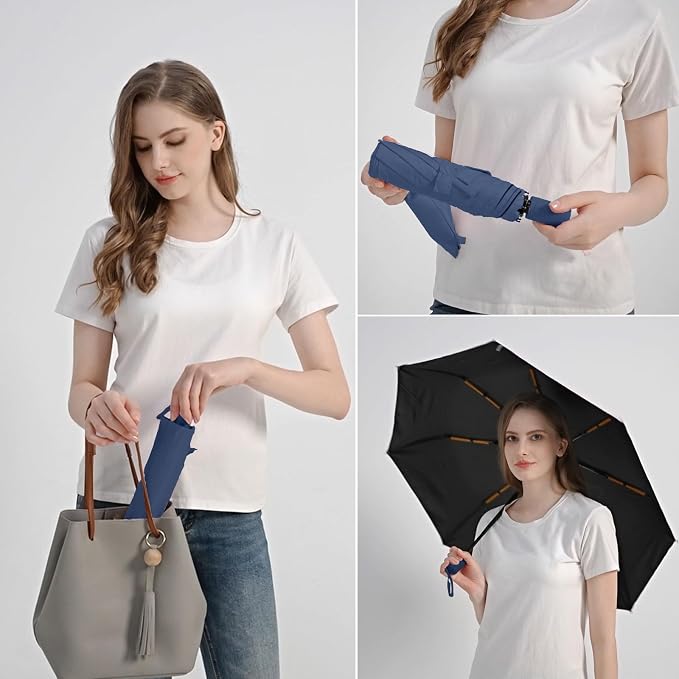 BAODINI Small UV Protection Travel Umbrella Compact - Image 6