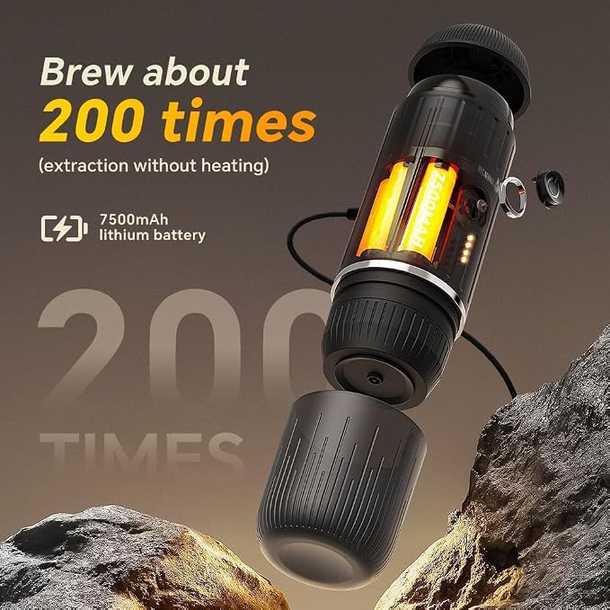 Portable Coffee Maker Travel Espresso Machine 120W Red Color, 19 Bar Pressure - Image 2