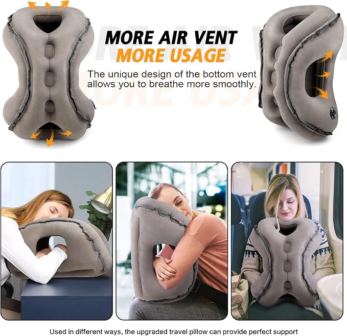 Inflatable Travel Pillow, Support Head, Used - Image 4