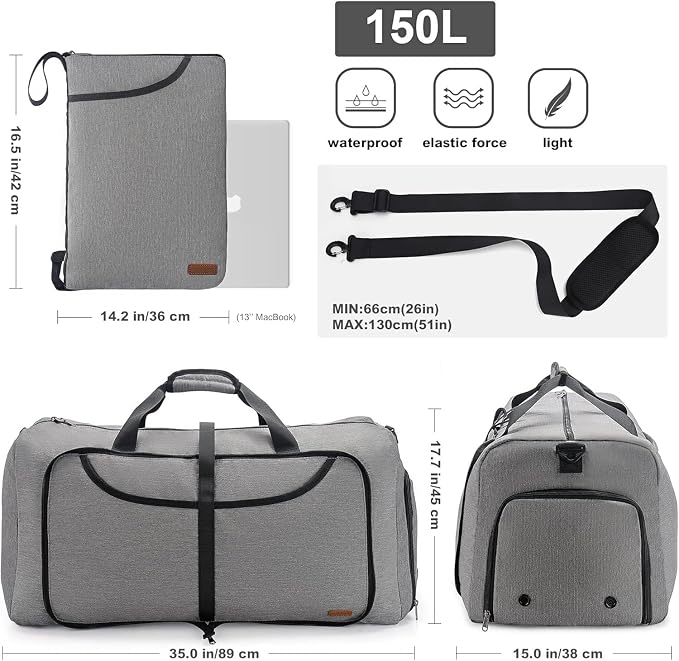 150L Duffle Bag for Travel, Extra Large Foldable Waterproof Travel Duffel Bags - Image 2