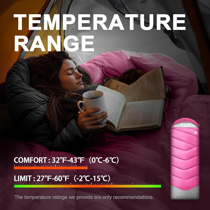 Sleeping Bags for Adults Cold Weather, Waterproof, Lightweight Sleeping Bag for - Image 4