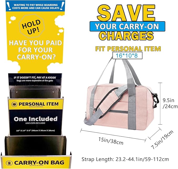 15 Inch Small Carry On Bags for Airplanes Spirit Airlines Personal Item Bag - Image 3